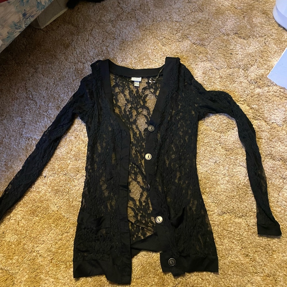 Black lace sweater